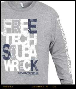 Free-tech-scuba-wreck Longsleeve Scuba Diving T-shirt image 2
