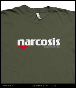 Narcosis - Just Add Nitrogen Scuba Diving T-shirt image 7