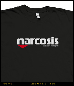 Narcosis - Just Add Nitrogen Scuba Diving T-shirt image 2