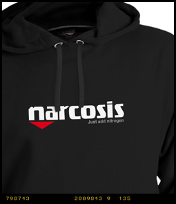 Narcosis Mens Scuba Divers Hooded Sweatshirt image 2
